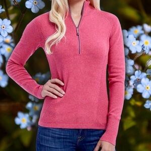 NWT Eddie Bauer ‘1/2 Zip Pullover’ in “Punch Pink / Castle Rock” Size Medium
